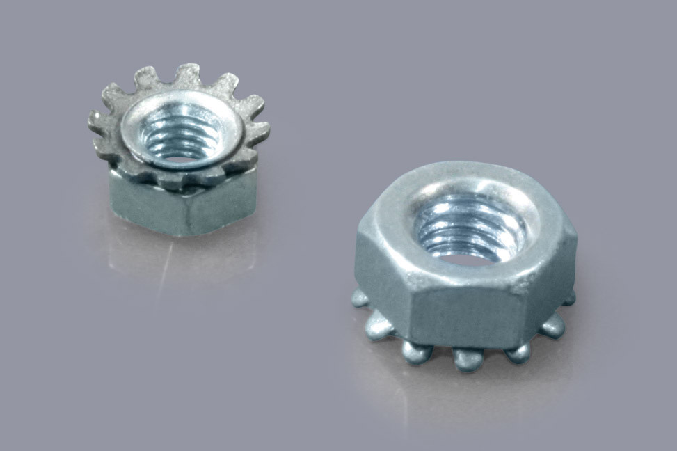 DIN 934-Z / ISO 4032-Z - Kombimuttern mit unverlierbarer, drehbarer Zahnscheibe aus Metall