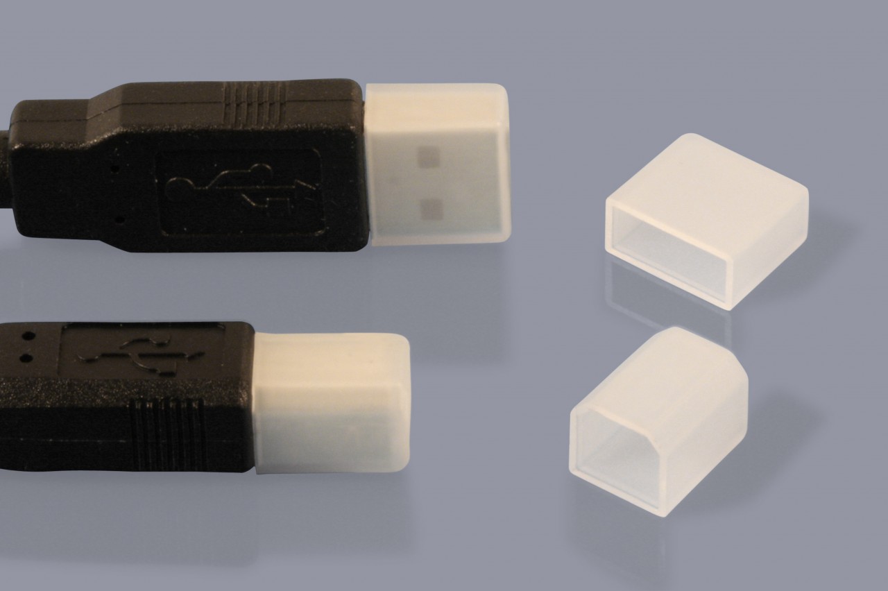 Schutzkappen für USB Typ B Stecker und USB Typ B Kabel