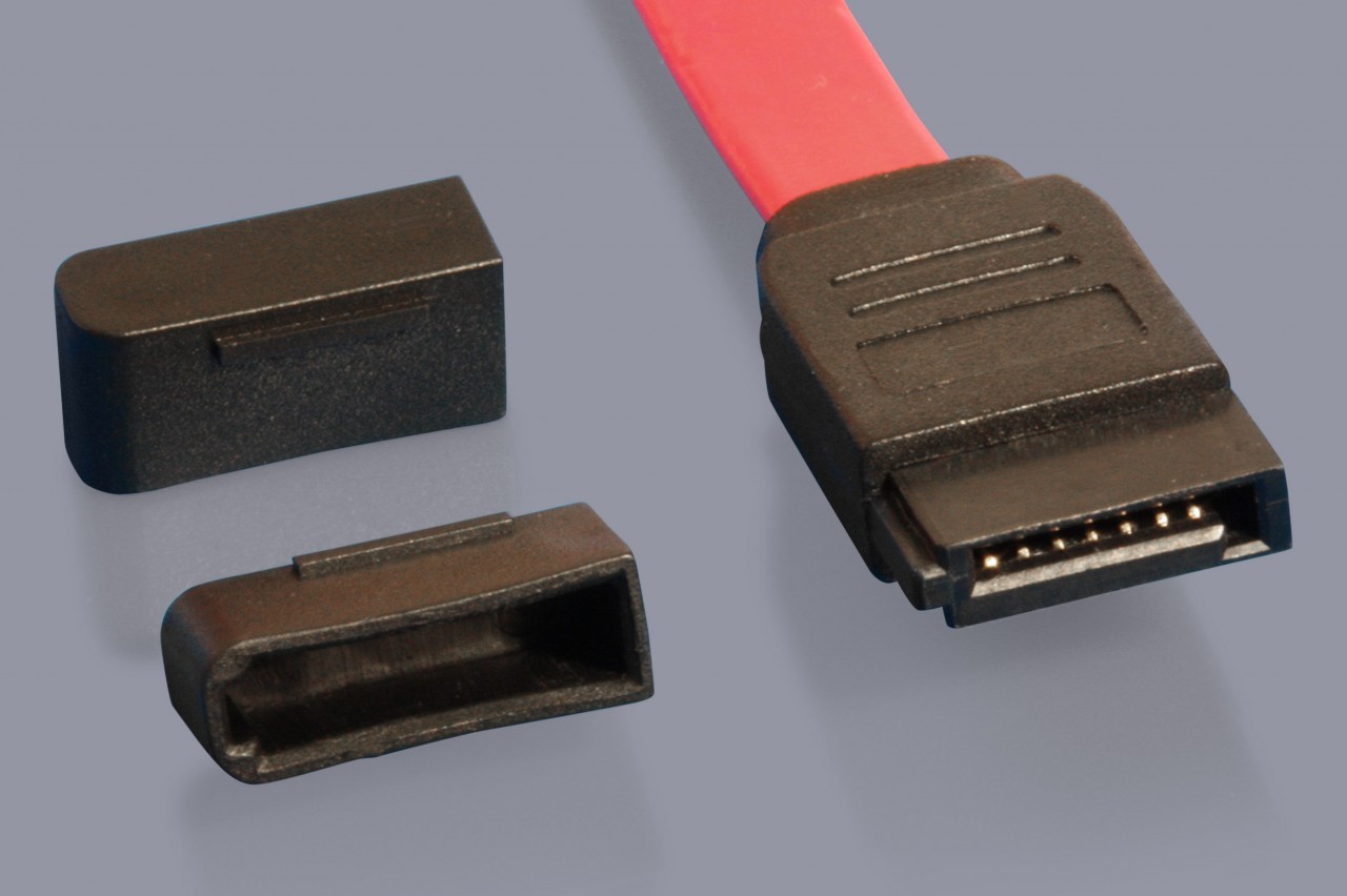 SATA data connector dust caps