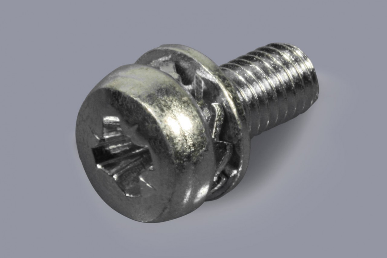 DIN 6900-4 Z7-1 - Pozidriv SEMS screws with serrated tooth lock washer + flat washer