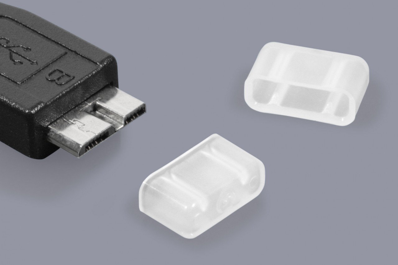 Schutzkappen für Micro-USB 3.0 Stecker und Micro-USB 3.0 Kabel